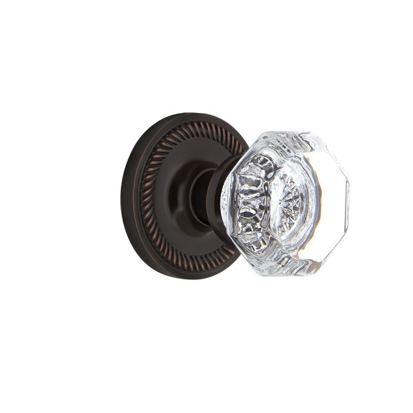 Nostalgic Warehouse Clear Crystal Waldorf Privacy Door Knob with Rope